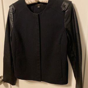 Ann Taylor leather sleeved jacket